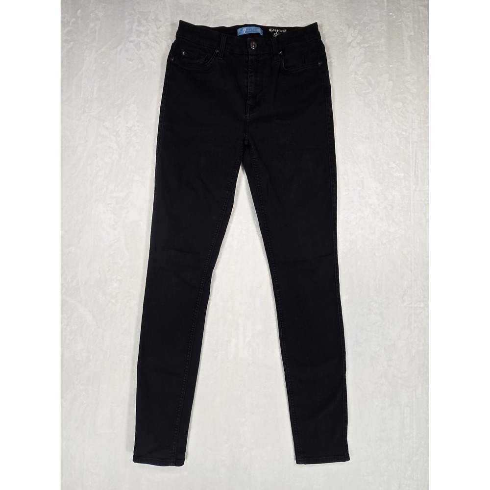 7 For All Mankind Womens 27 b(air) High Waist Skinny Black Jeans Designer